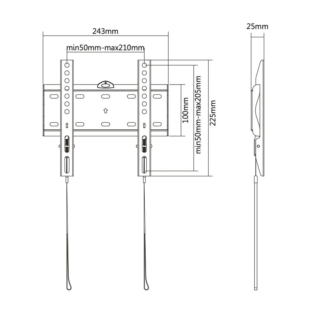 Verdante 23"-42" Super Economy Fixed & Tilt TV Wall Mount