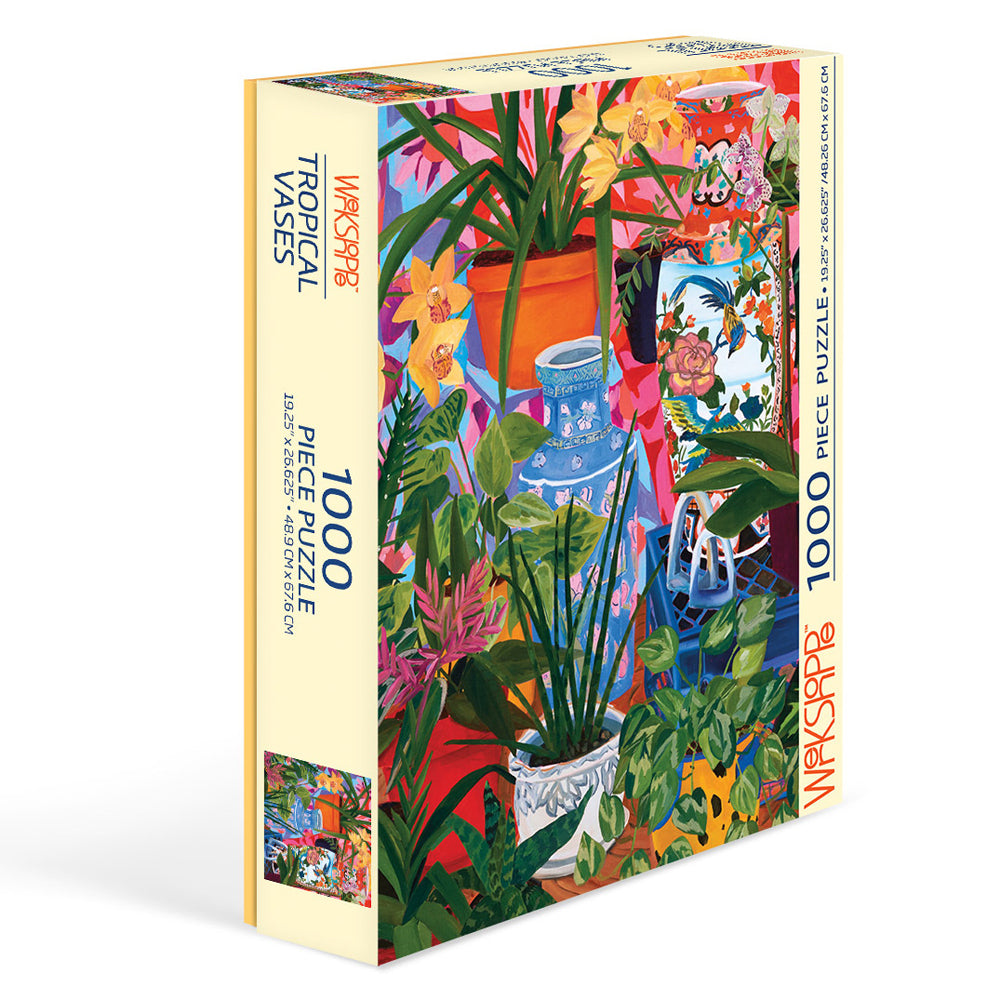 1000pc WerkShoppe 49x67.6cm Tropical Vases Jigsaw Puzzle w/ Inserts 13y+