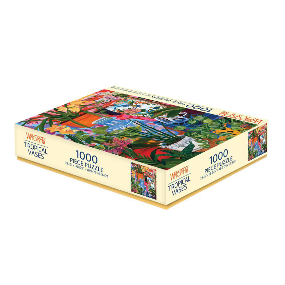1000pc WerkShoppe 49x67.6cm Tropical Vases Jigsaw Puzzle w/ Inserts 13y+