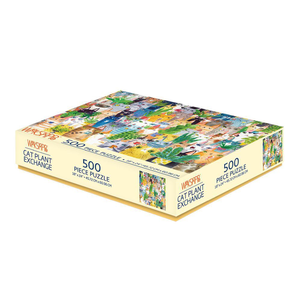 500pc WerkShoppe 45.7x61cm Cat Plant Exchange Jigsaw Puzzle w/ Inserts 13y+