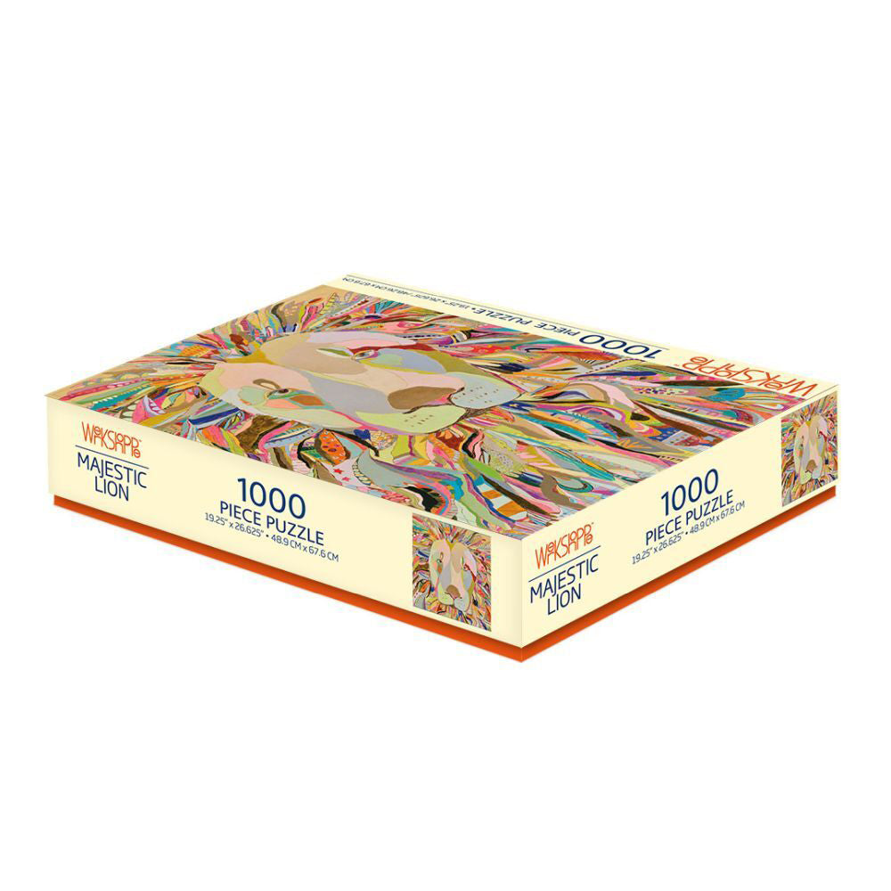 1000pc WerkShoppe 49x67.6cm Majestic Lion Jigsaw Puzzle w/ Inserts 13y+