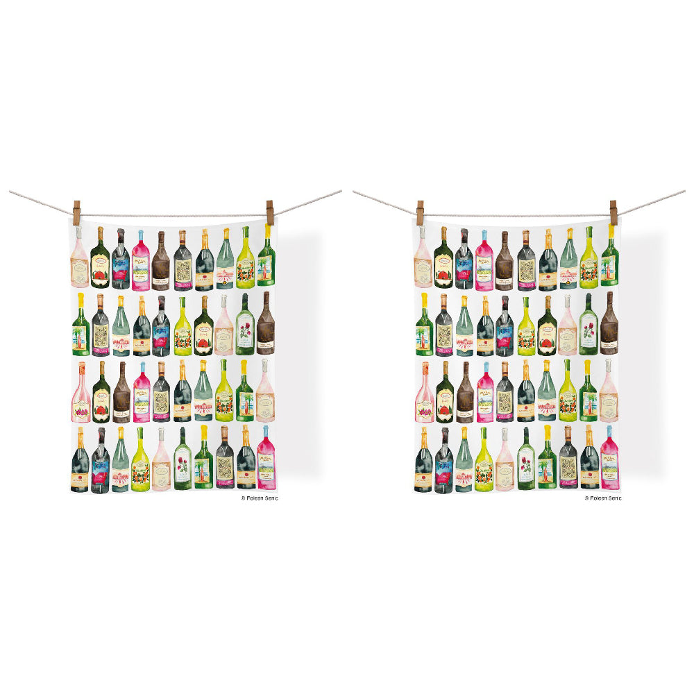 2PK WerkShoppe Cotton Kitchen Tea Towel 53.5x71cm - Wine Cellar