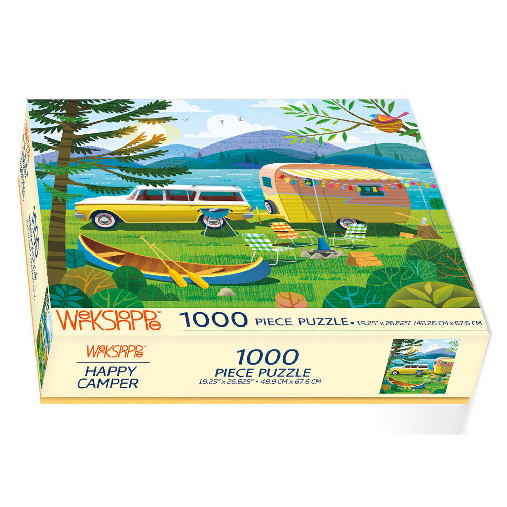 1000pc WerkShoppe 49x67.6cm Happy Camper Jigsaw Puzzle w/ Inserts 13y+