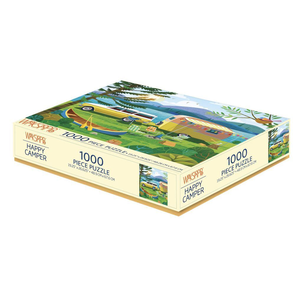 1000pc WerkShoppe 49x67.6cm Happy Camper Jigsaw Puzzle w/ Inserts 13y+
