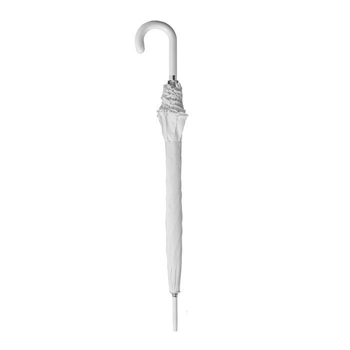 Clifton Wedding Single Frill Umbrella Wood Style - White
