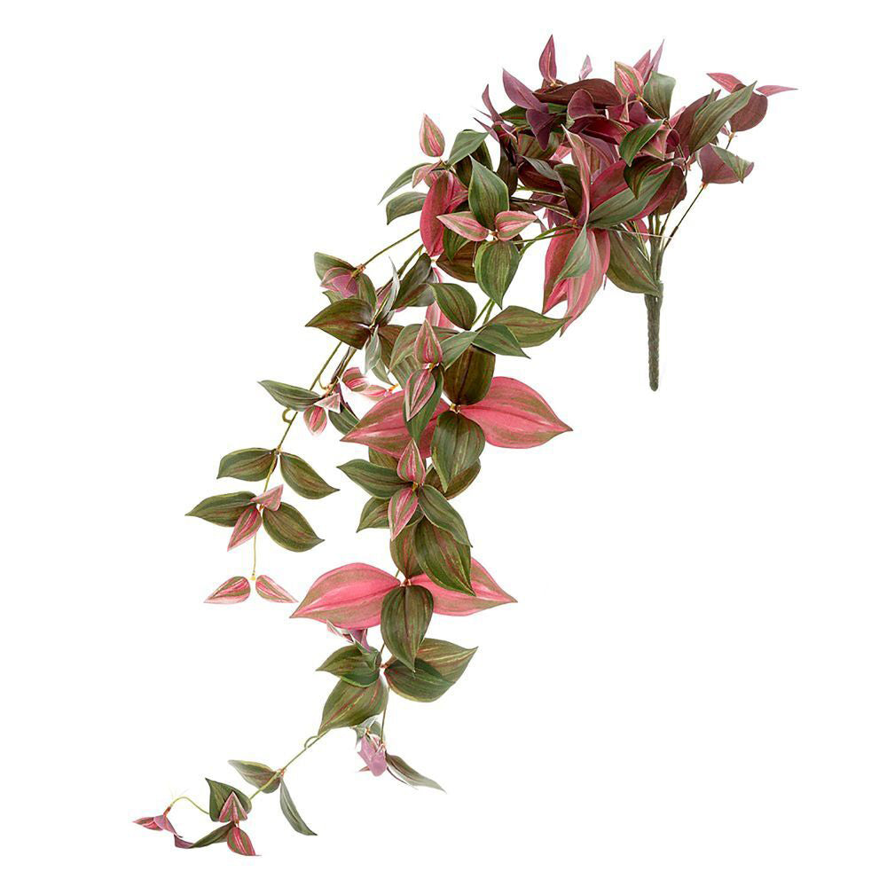 2PK Belle Wandering Jew 94cm Artificial Hanging Bush Home Decor - Mauve & Green