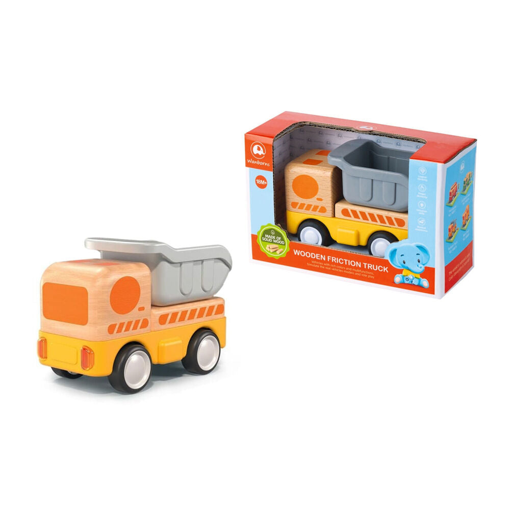 Wanborns Wooden Dump & Concrete Mixer Truck with Sounds and Lights 18m+