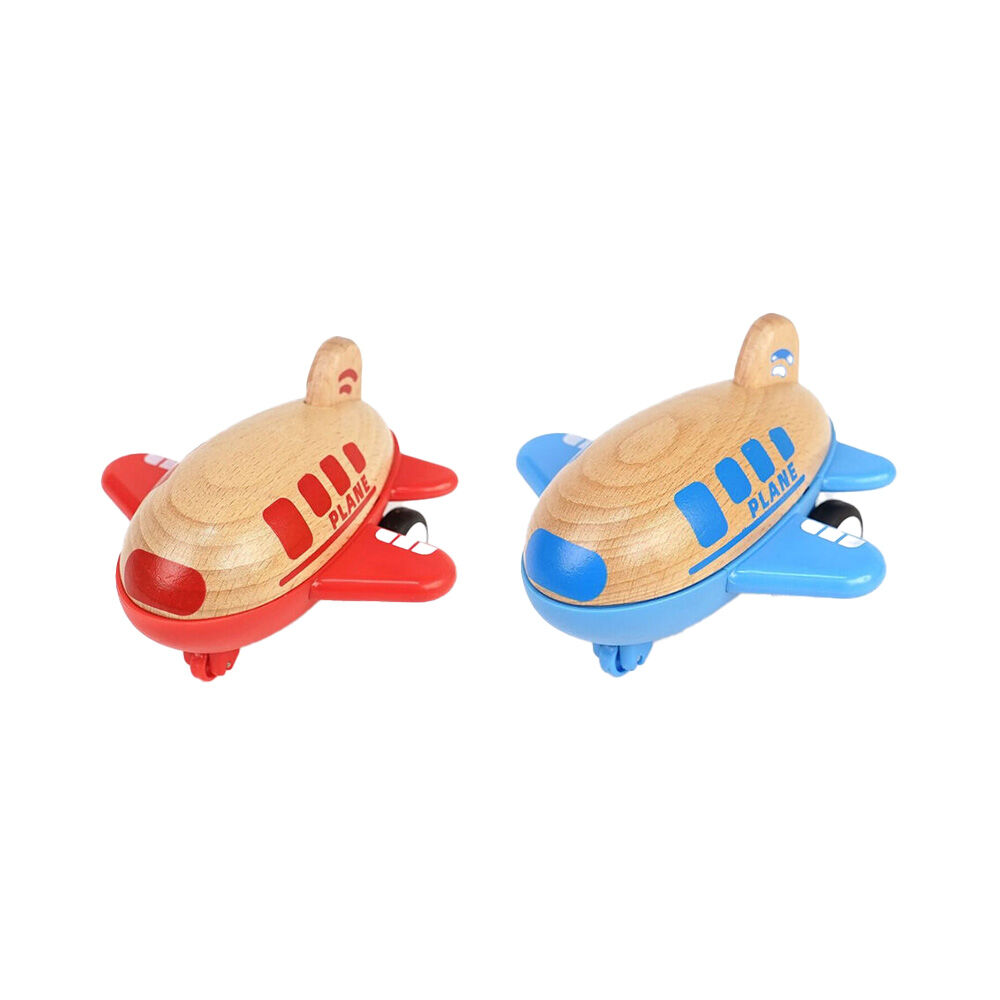 Wanborns Wooden Racer Plane Airplane Toy Blue and Red Kids/Children 18m+