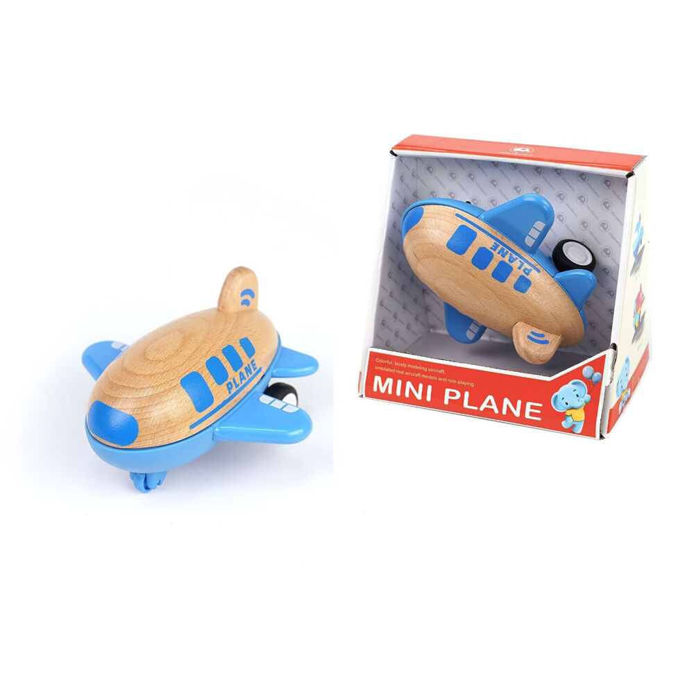 Wanborns Wooden Racer Plane Airplane Toy Blue and Red Kids/Children 18m+