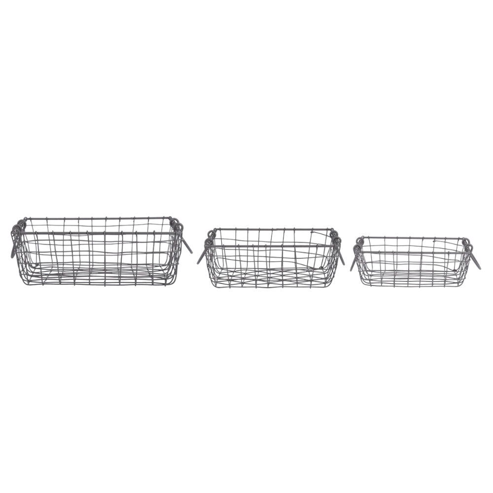 3pc Esschert Design Square Wire Basket Garden Outdoor Display