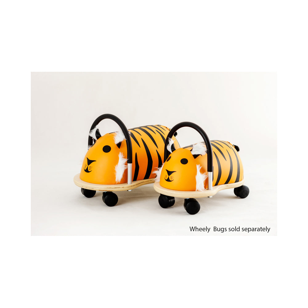 Wheely Bug 46cm Large Tiger Wooden Ride On Kids Toy 3y+ Yellow