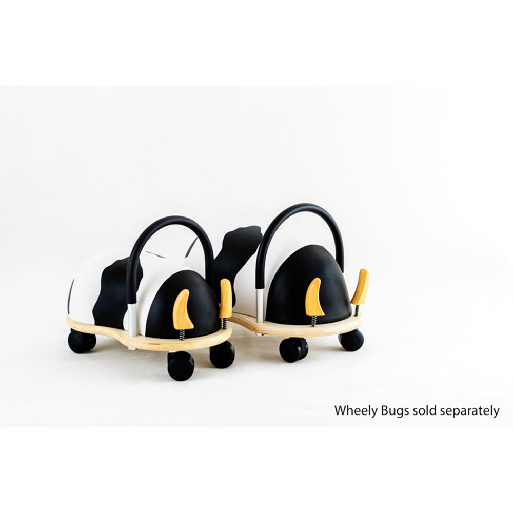Wheely Bug 38cm Small Cow Wooden Ride On Kids Toy 12m+ White/Black