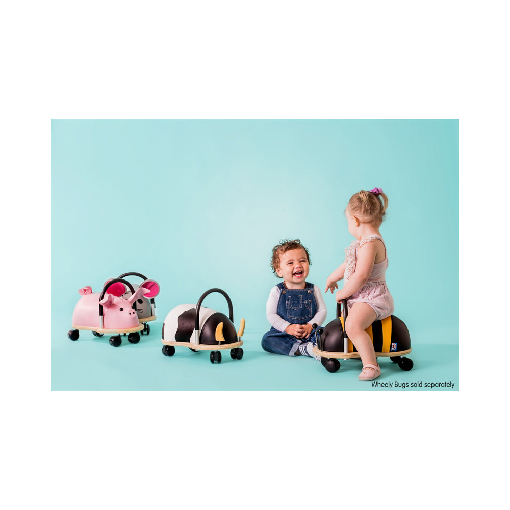 Wheely Bug 38cm Small Cow Wooden Ride On Kids Toy 12m+ White/Black