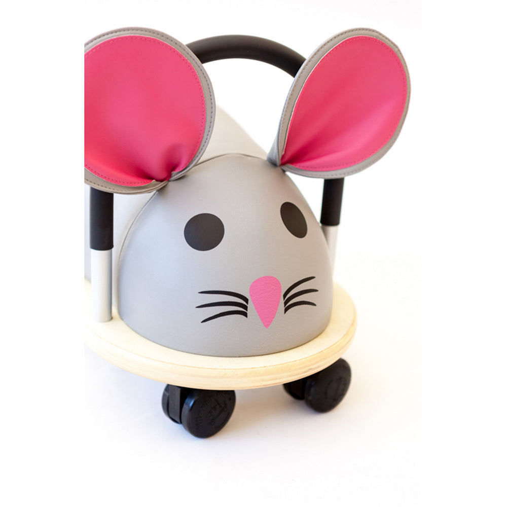 Wheely Bug 38cm Small Mouse Wooden Ride On Kids Toy 12m+ Grey