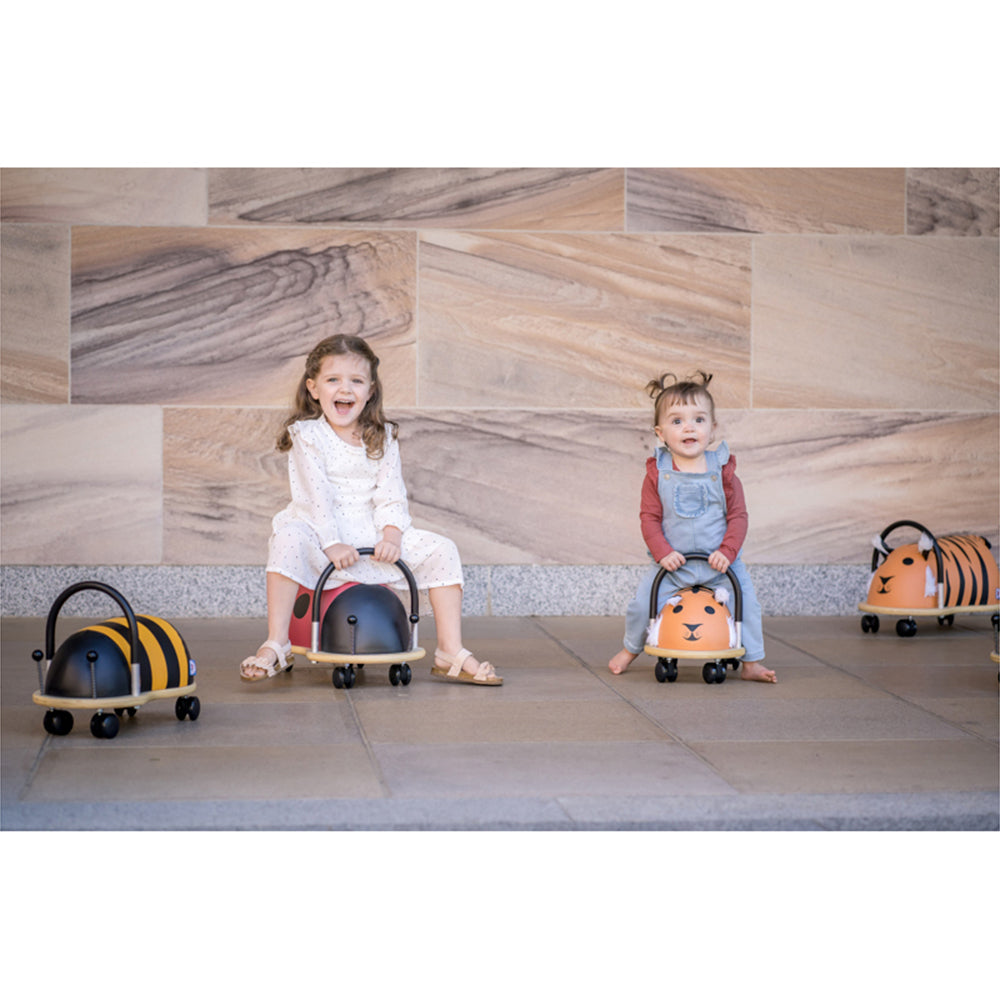 Wheely Bug 38cm Small Tiger Wooden Ride On Kids Toy 12m+ Yellow