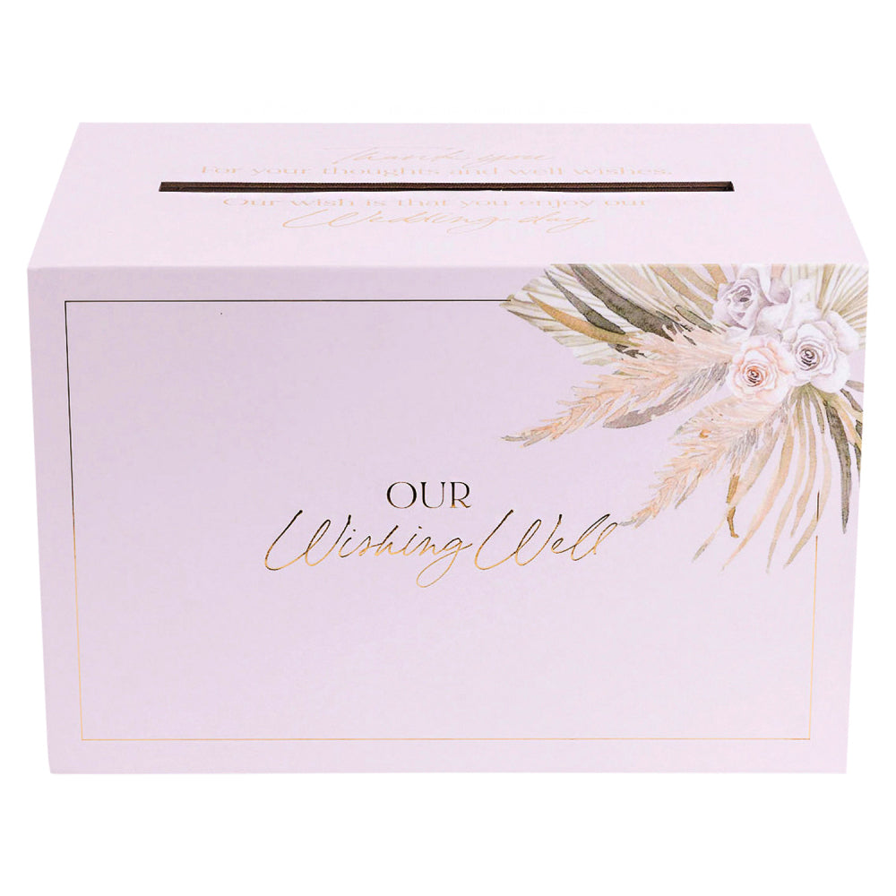2PK Splosh Floral Wedding Our Wishing Well Box w/ Slot 30x20cm