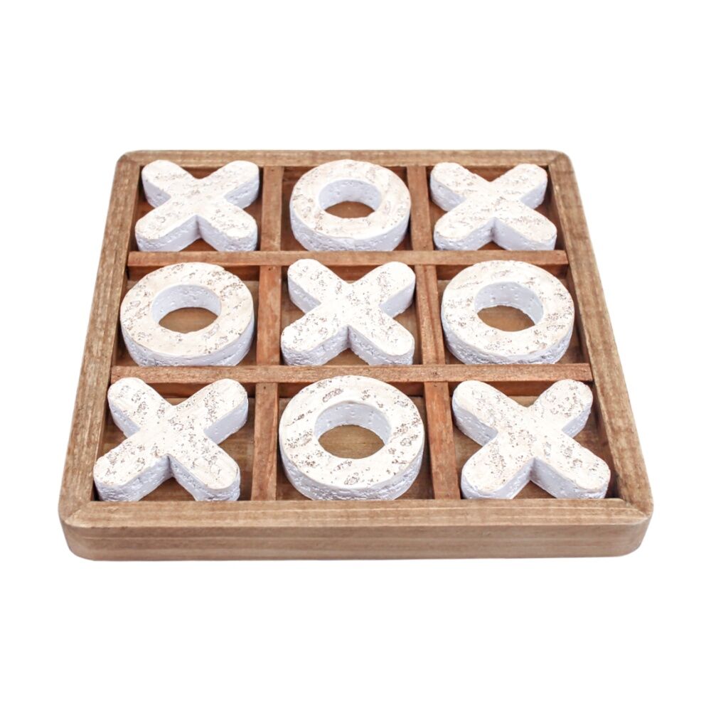 9pc Karson Woodland X & O Tic Tac Toe Board Game Set 22x22x3.5cm Natural
