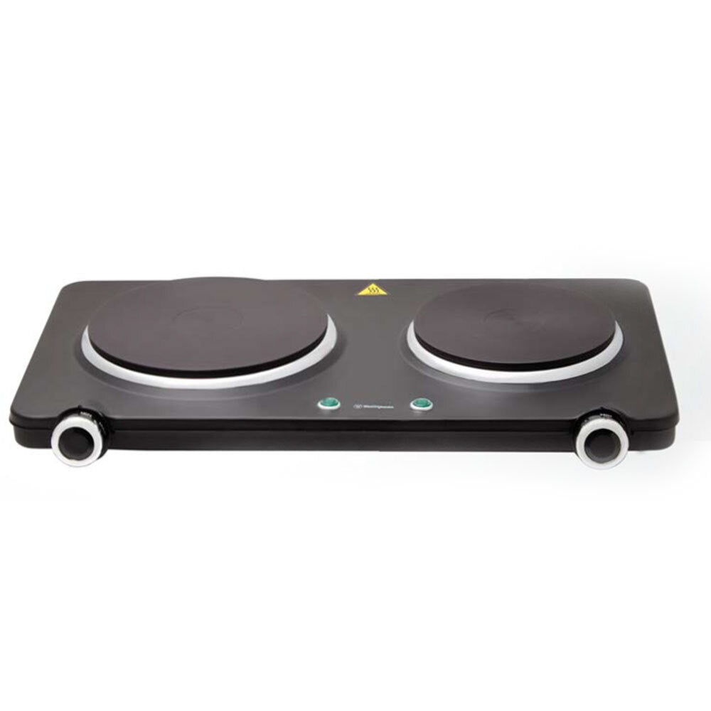 Westinghouse Electric 1200/1000W Double Hotplate Black