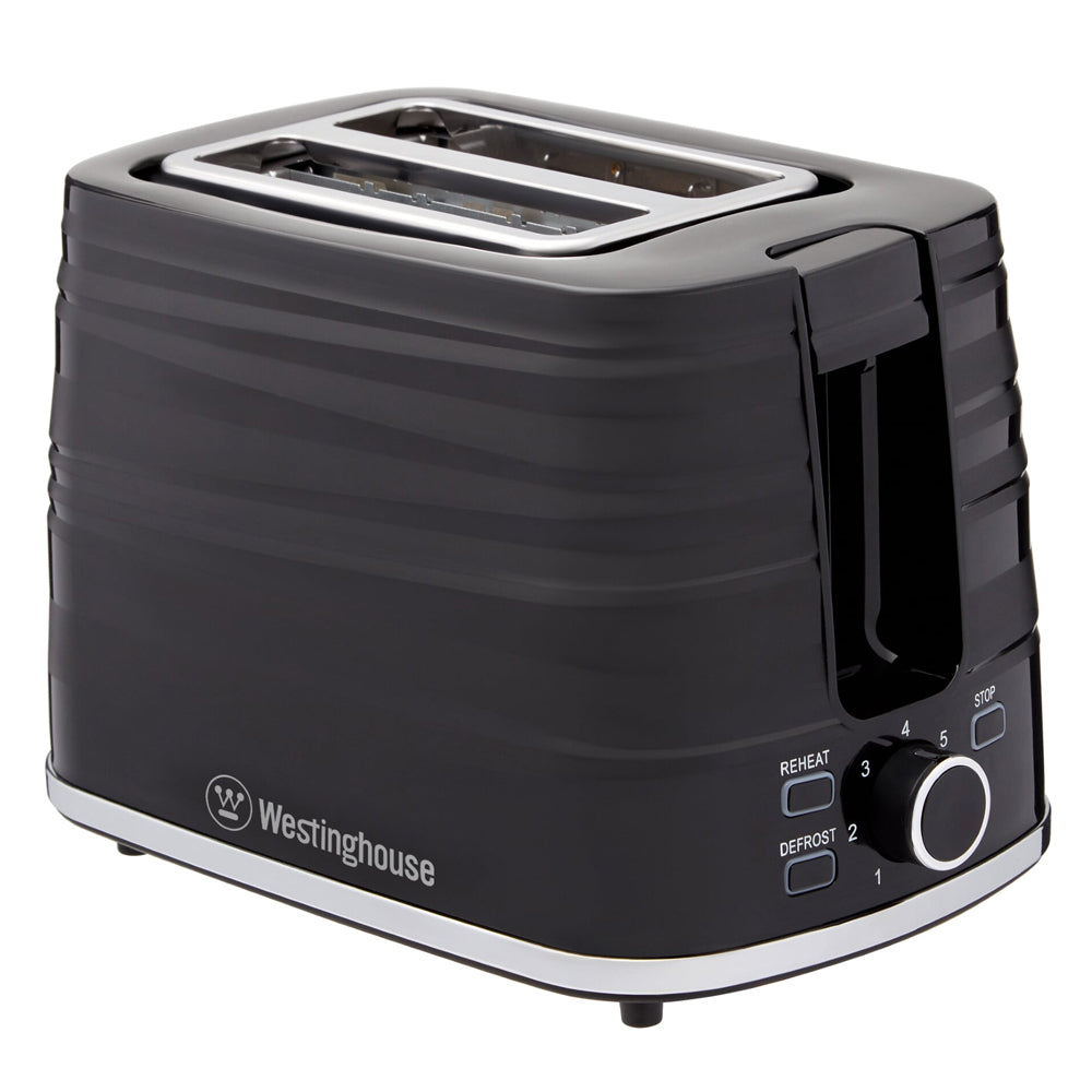 Westinghouse Plastic 1.7L kettle & 2 Slice Toaster Pack - Black