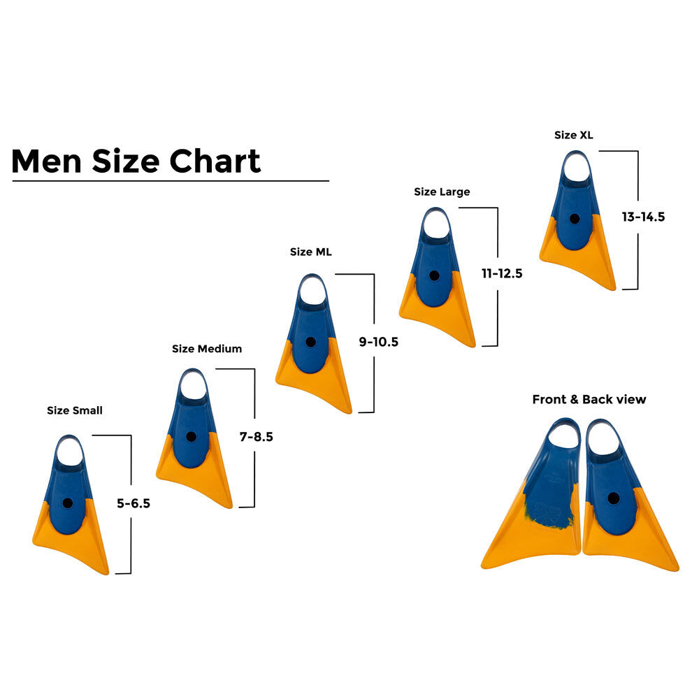 Makapuu Scuba Swimming Fin US 5-6.5 Small - Blue/Yellow