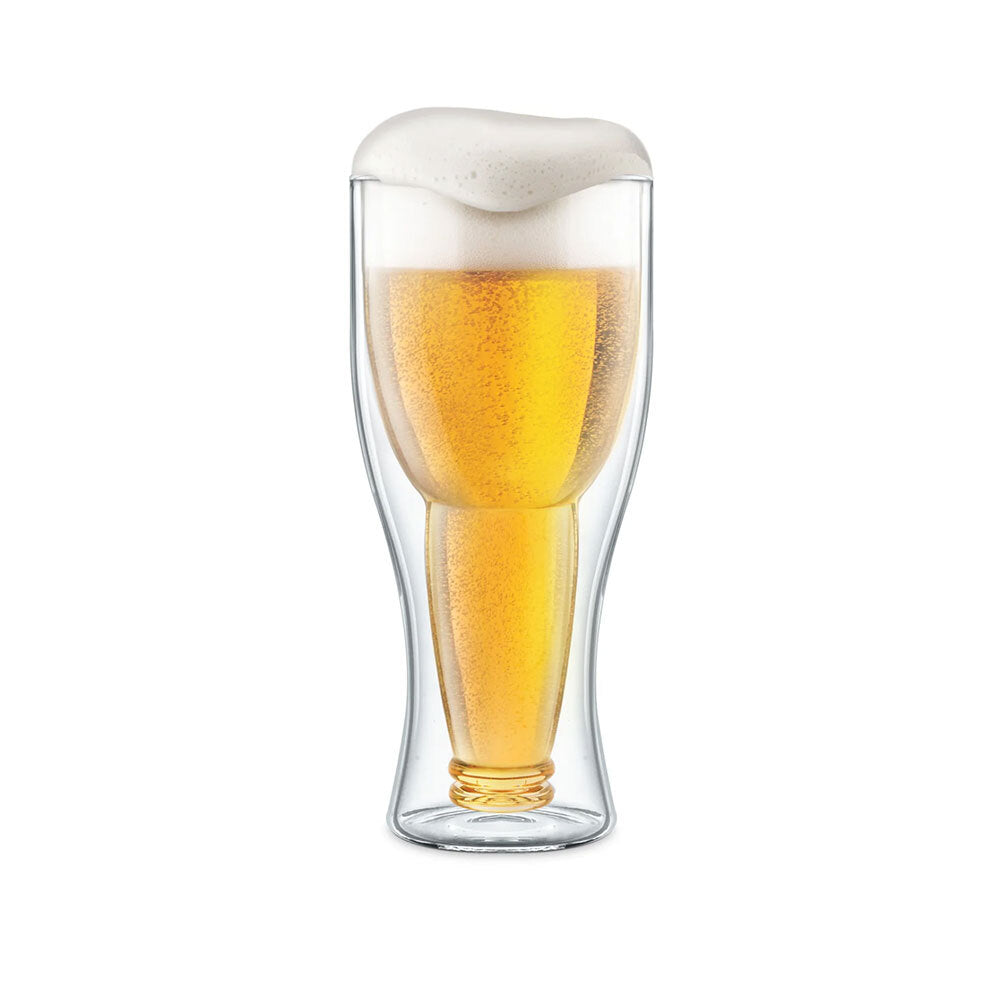 Final Touch 400ml Bottoms Up Double Wall Beer Glass