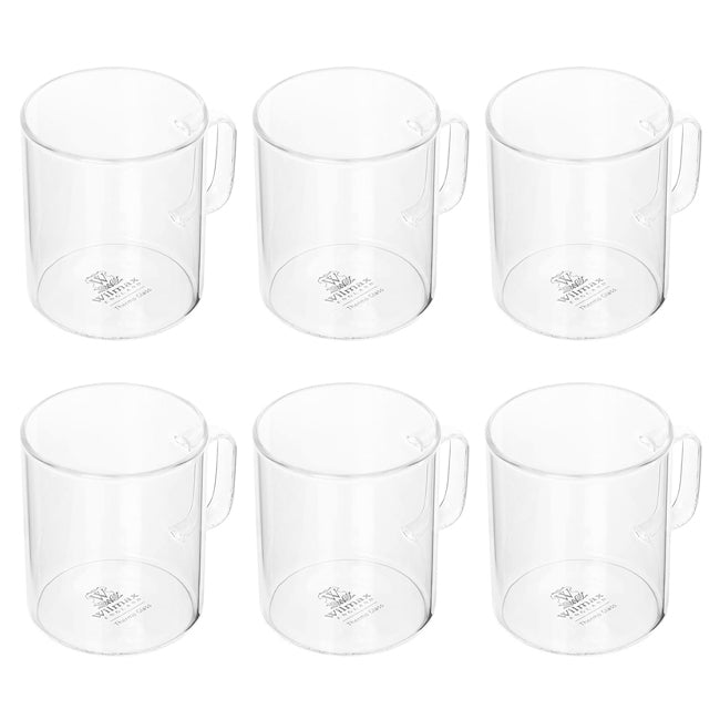 6pc Wilmax England 80ml Thermo Glass Cup Coffee Mug - Clear