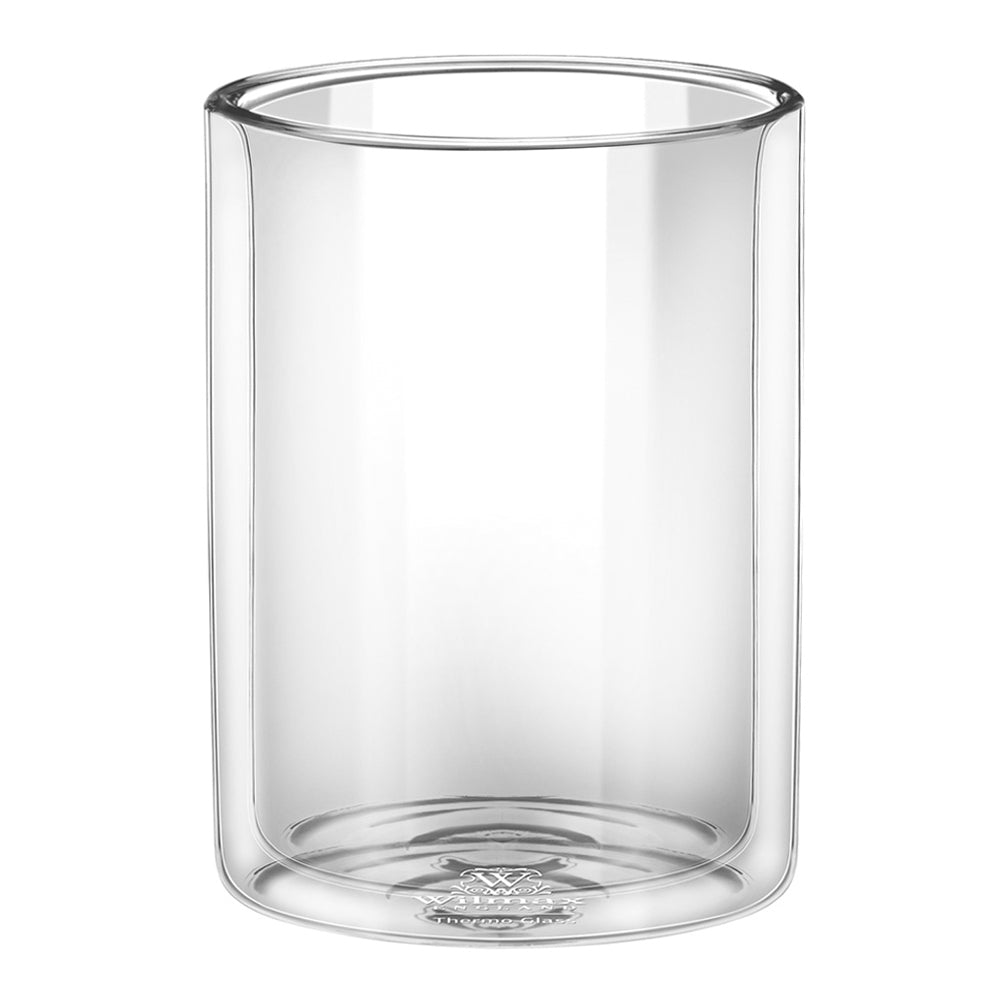 6pc Wilmax England Thermo 100ml Straight Double Wall Glass Cup - Clear