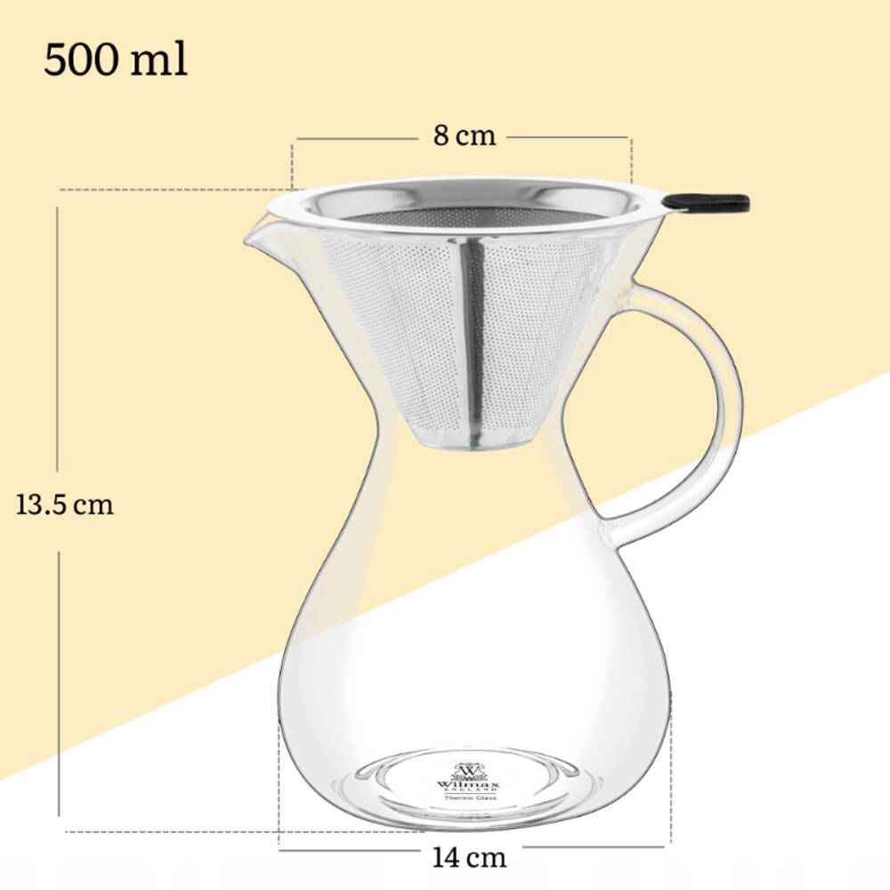 Wilmax England 500ml Thermo Coffee Decanter w/ Stainless Steel Filter