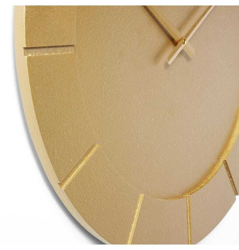 E Style Dakari MDF/Metal 60cm Round Wall Clock - Gold