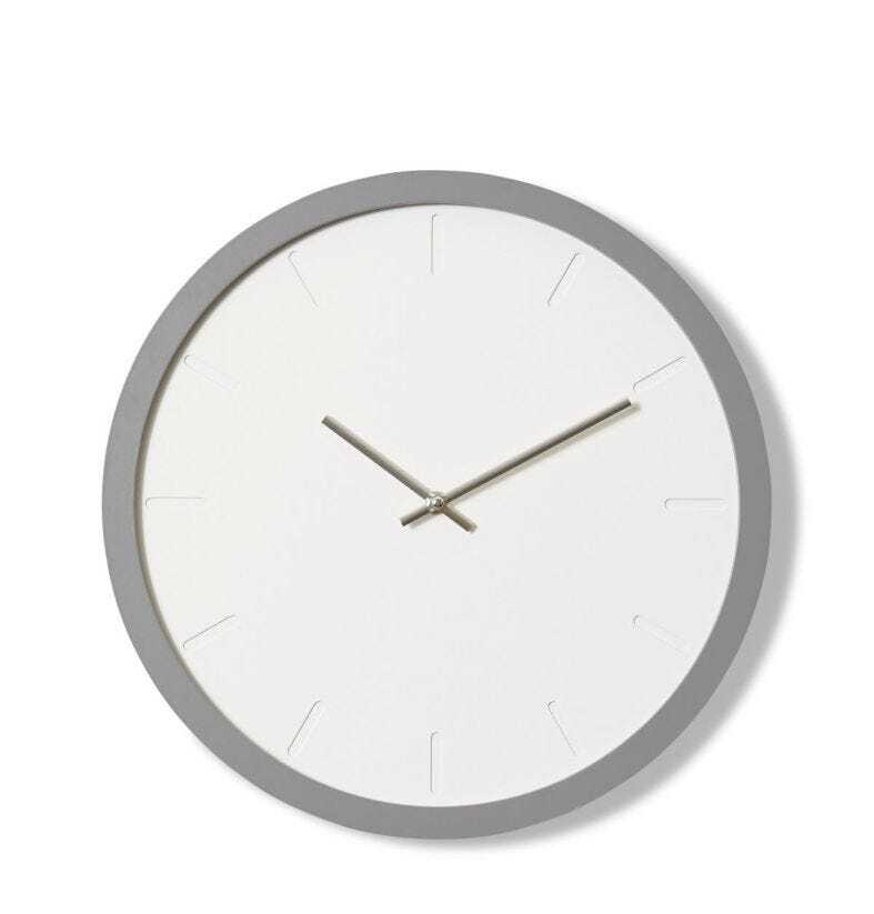 E Style Brayden Metal/MDF 40cm Round Wall Clock - Grey