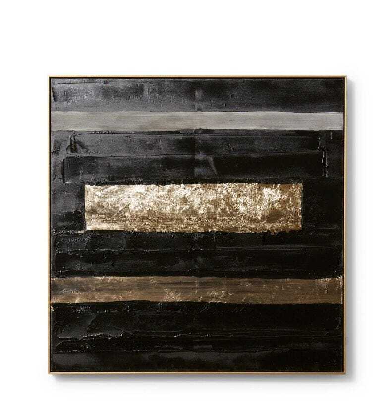 E Style 90cm Hand Painted Archi Abstract Wall Art - Black