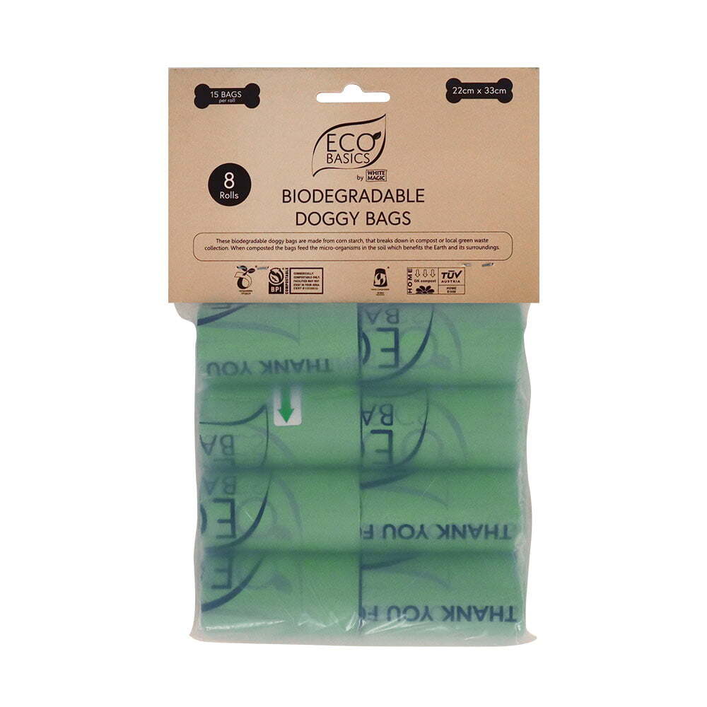 2x 8PK Eco Basic Biodegradable Doggy Disposable Waste Bags candle