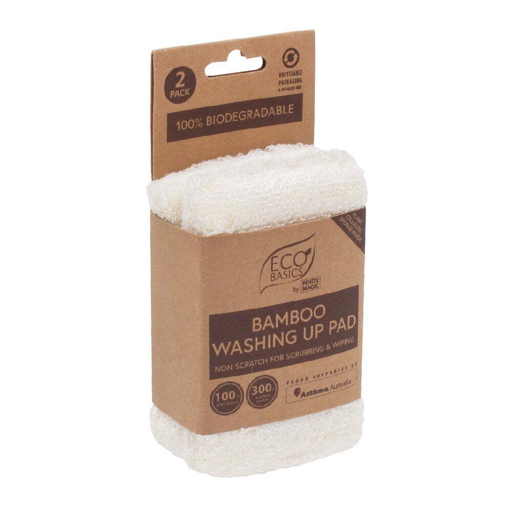 4x 2PK Eco Basics Washing Up Pad Plate/Cup Cleaning Tool