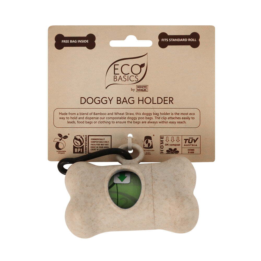 2x Eco Basics Doggy Poo Bag Holder Dispenser Outdoor - Brown