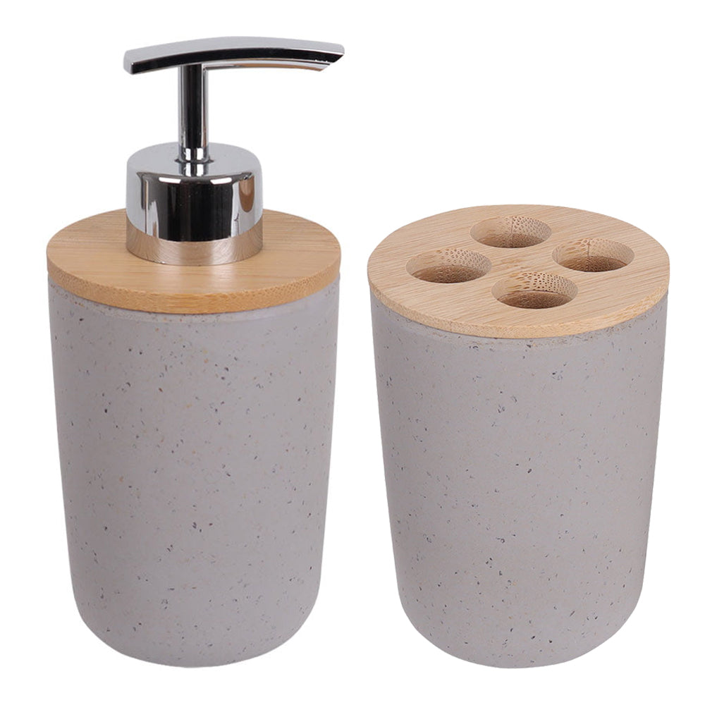 Eco Basics Toothbrush Caddy & Soap Pump Charcoal