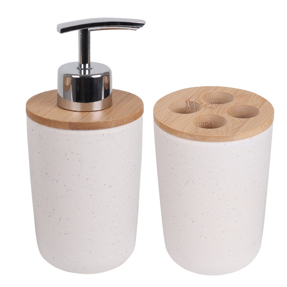 Eco Basics Toothbrush Caddy & Soap Pump White
