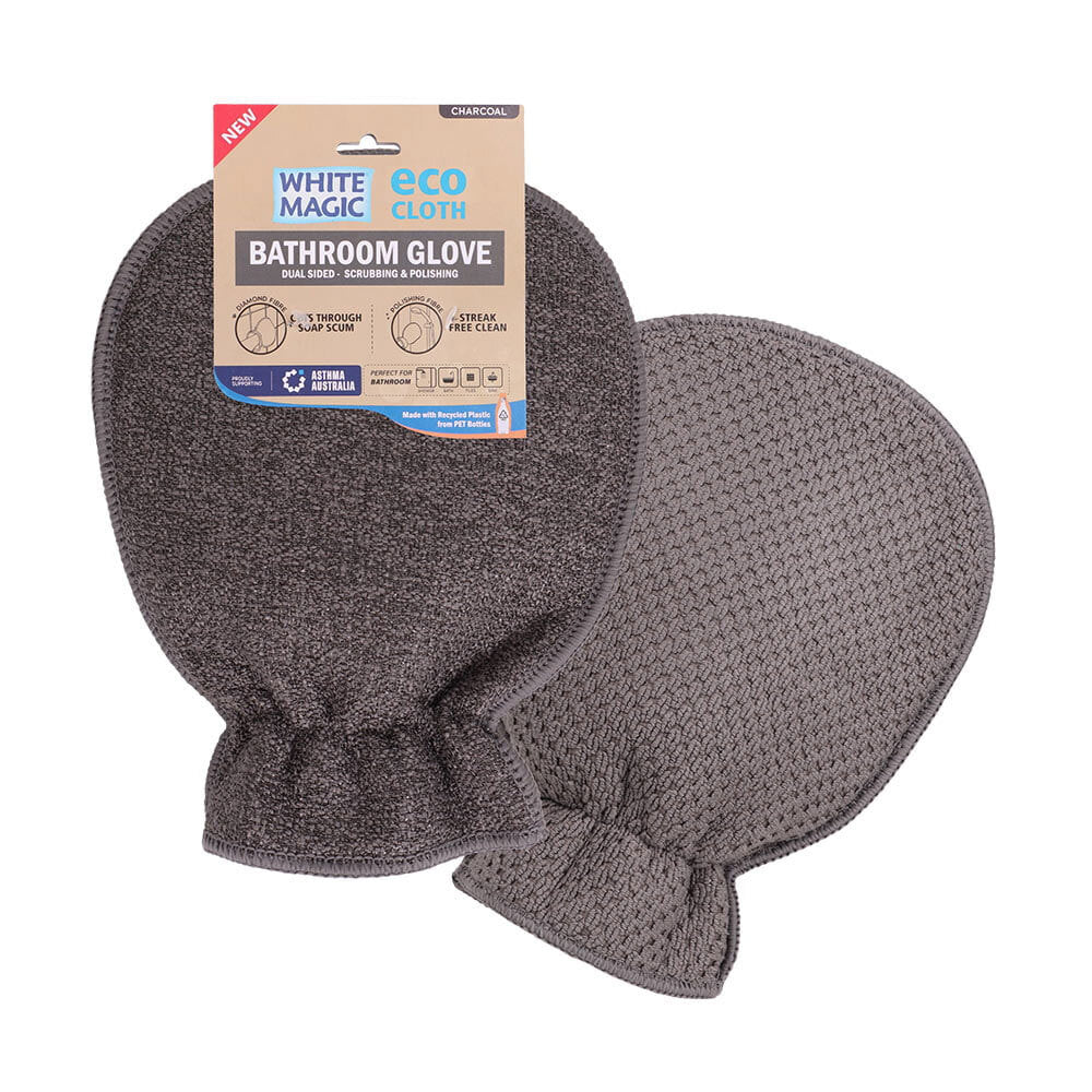 Eco Cloth Bathroom Glove Surface Cleaner Dual Sided - Charcoal