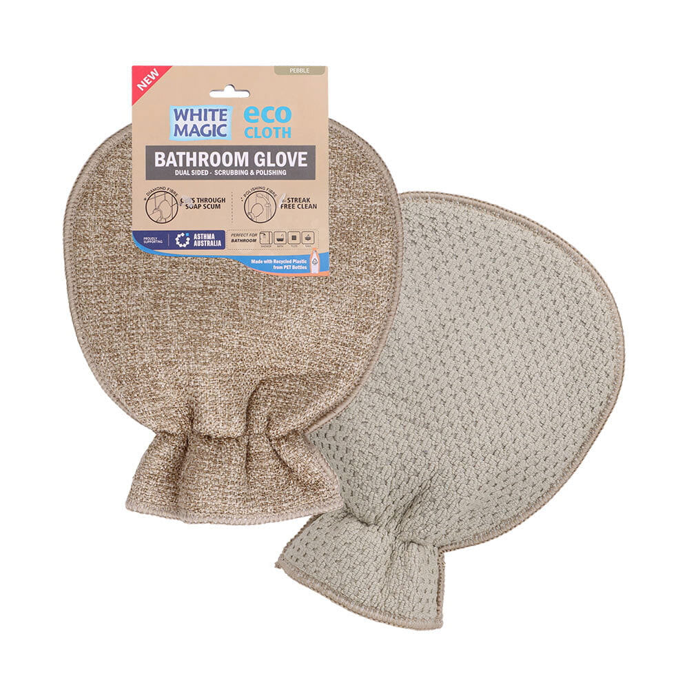 Eco Cloth Bathroom Glove Surface Cleaner Dual Sided - Pebble