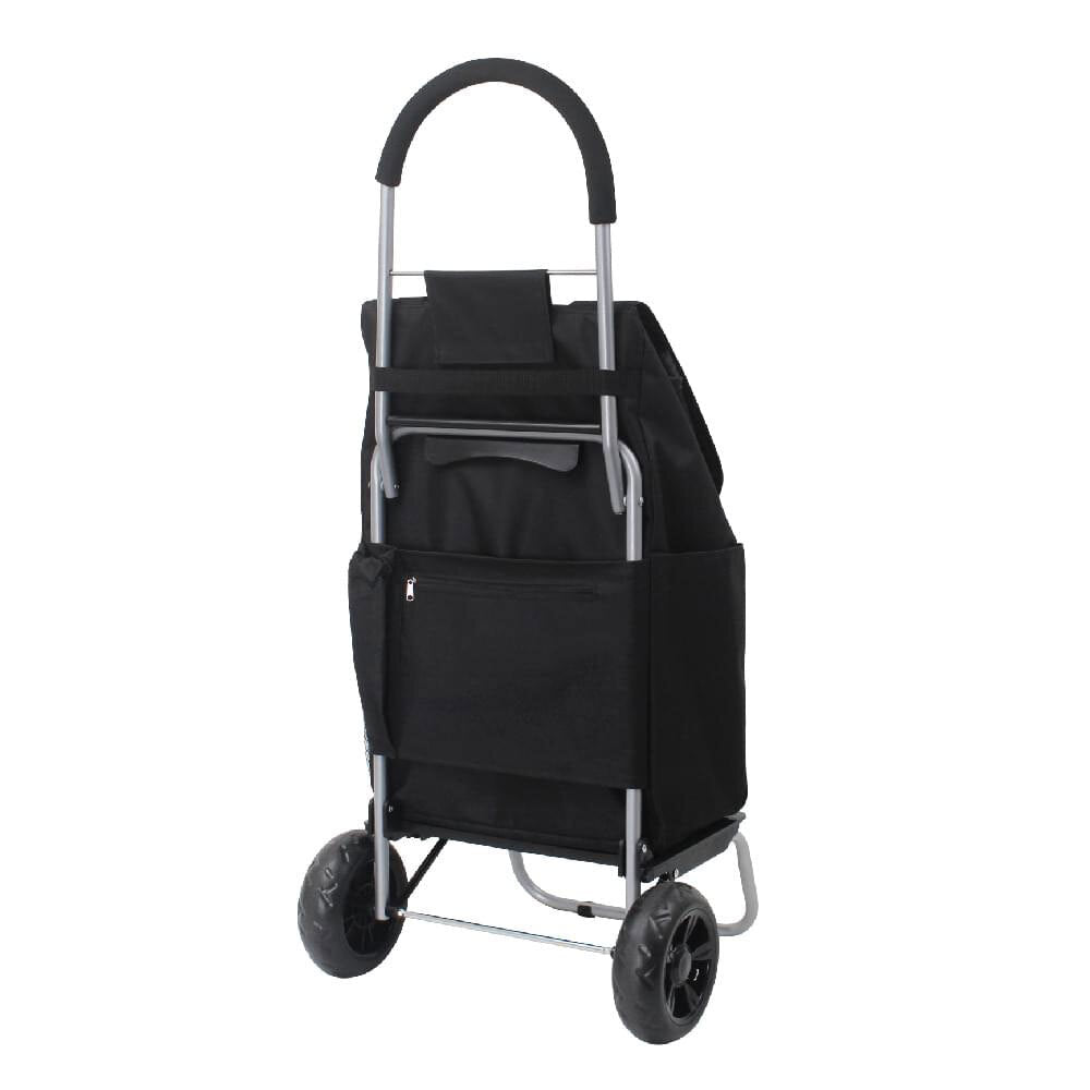 Handy Trolley Foldable 99cm/40L Shopping Bag w/ Seat - Black