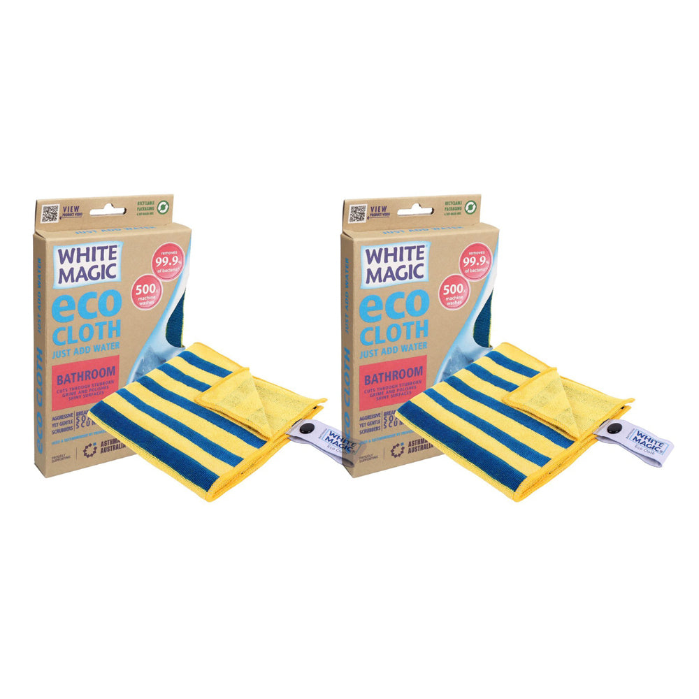 2x Eco Cloth 19x12cm Bathroom Grime/Dirt Remover Toilet Cleaning Fabric