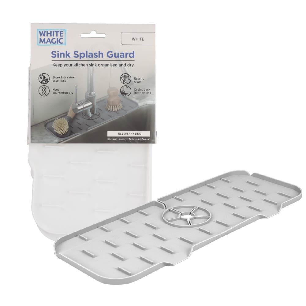3PK White Magic Home/Kitchen Sink Splash Guard Faucet Mat - White