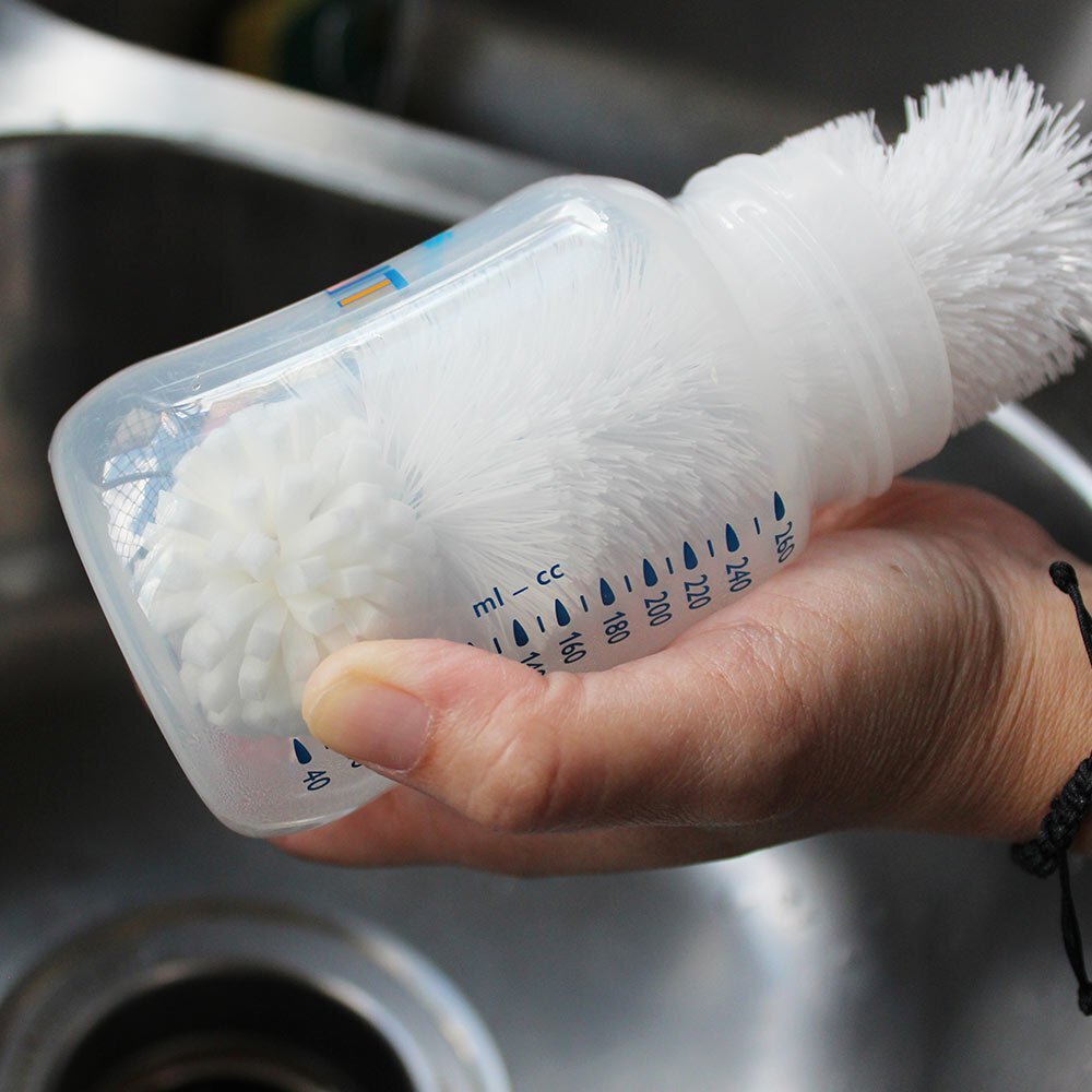 White Magic 34cm Foam Tipped Washing Brush For Baby Bottle - White