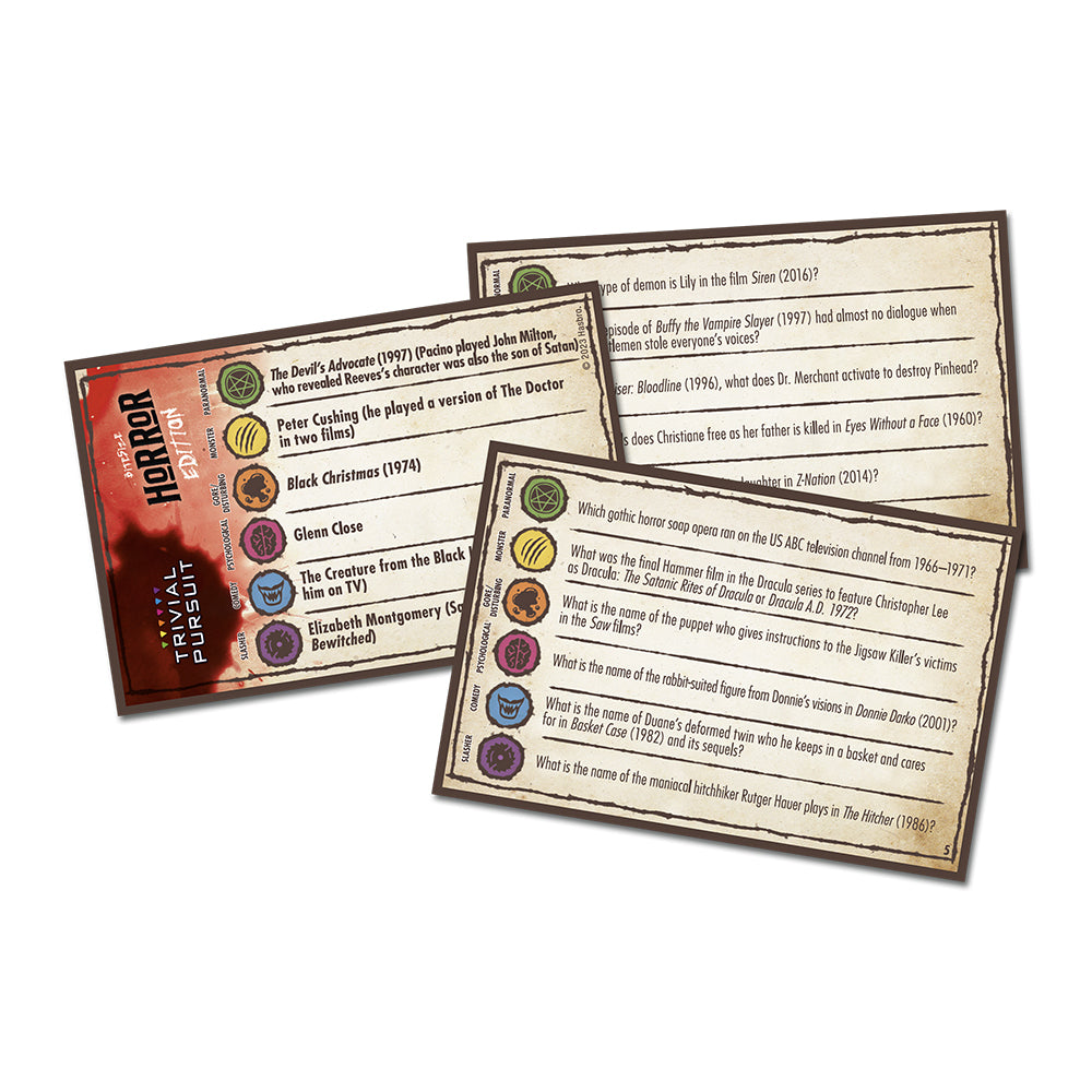 Horror Trivial Pursuit Bitesize Guessing/Trivia Game 18y+