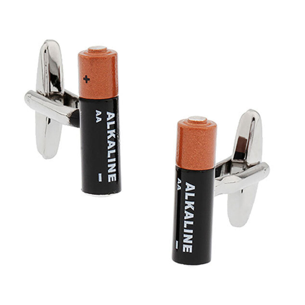 4pc SD Man AA Battery Cufflinks - Silver/Multi