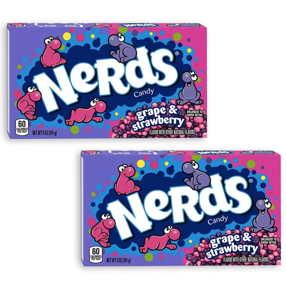 2x Wonka Nerds 141g Theatre Box - Grape & Strawberry