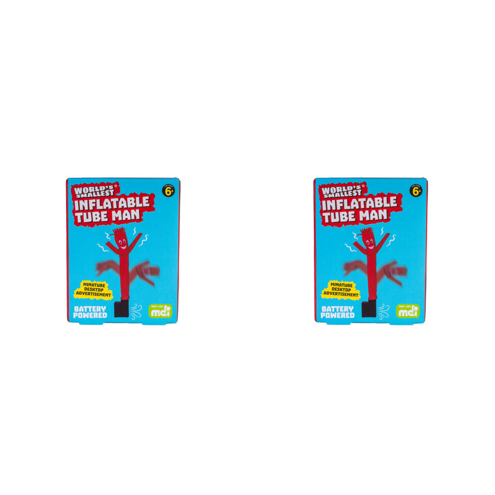 2PK Worlds Smallest Inflatable Tube Man Cartoon Design Desk Decor Red Fun Toy