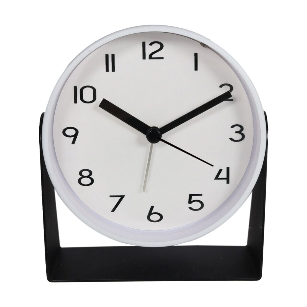 Wicked Sista Hayden Alarm Clock Silent Movement Built-In Light - White/Black
