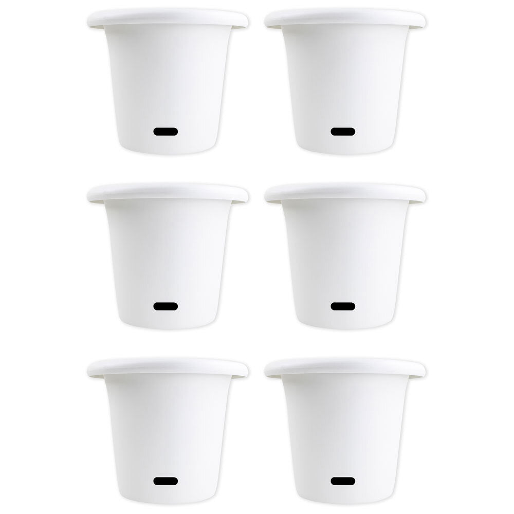 6PK Homeleisure WaterSaver Round Pot Planter 34cm White Home Garden