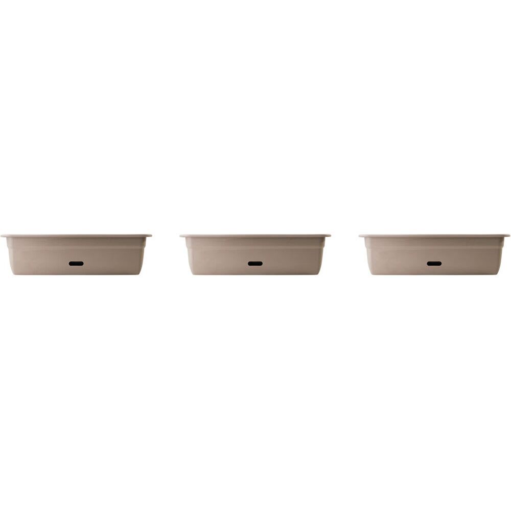 3PK Homeleisure WaterSaver Rectangle Pot Planter 60cm Taupe Home Garden