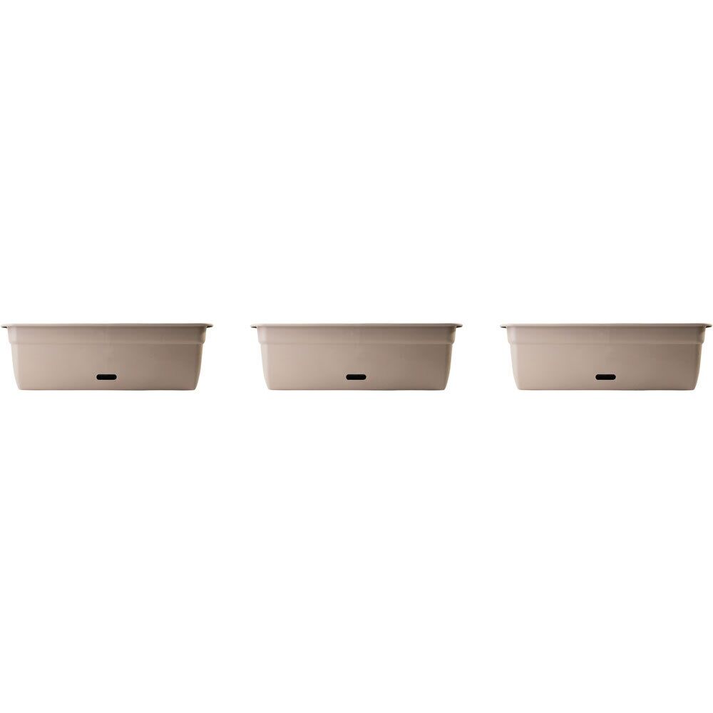 3PK Homeleisure WaterSaver Rectangle Pot Planter 75cm Taupe Home Garden